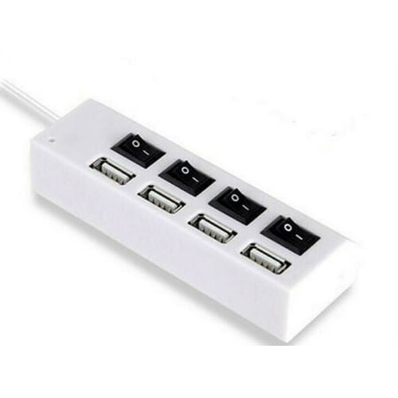 Cablevantage 4-Port Usb 2.0 Multi Charger Hub High Speed Adapter On/off Switch Laptop/pc