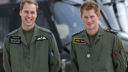 Prince William And Prince Harry At His Military Helicopter Training Course Based At Raf Shawbury, Shrewsbury