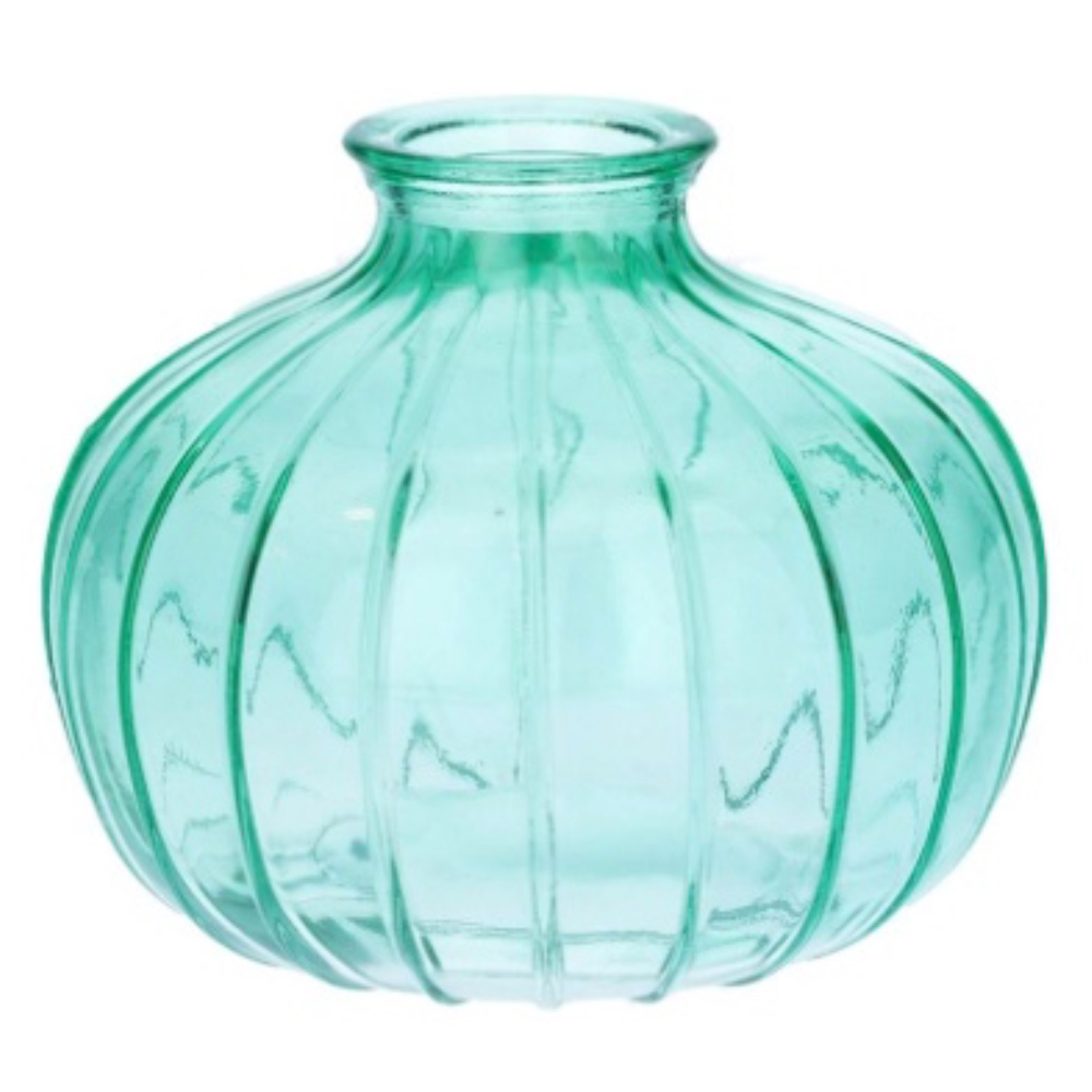 Round Carmen bud vase in turquoise