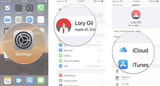 Open Settings, tap your Apple ID banner, then tap iCloud