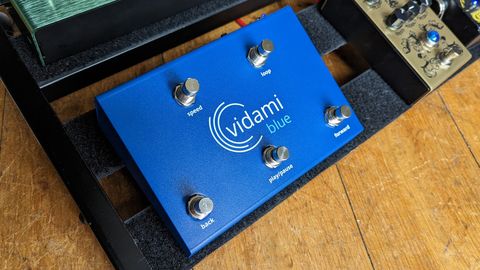 Close up of Vidami Blue on a pedalboard