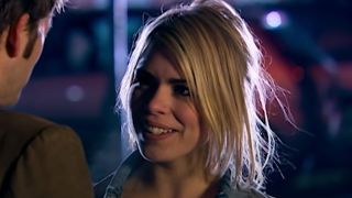 Rose Tyler smiling at The Doctor