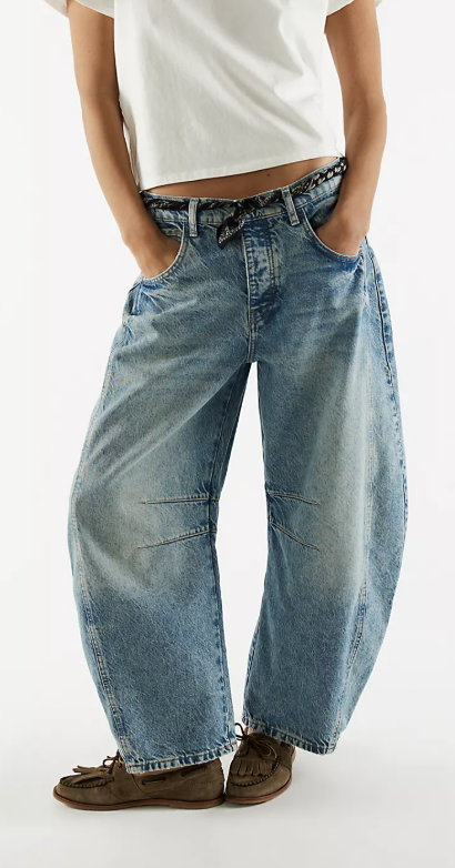 Free People, We The Free Good Luck Mid-Rise Barrel Jeans