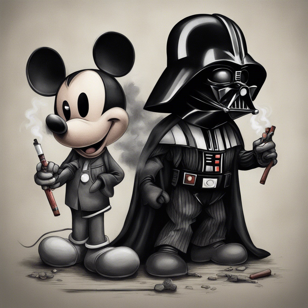Mickey Mouse Smoking, Generated by Stable Diffusion XL