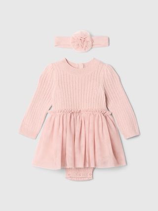 Gap, Baby Sweater Tulle Bodysuit Dress