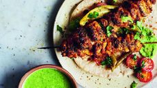 Spiced chicken skewers with pickling spices, mustard and chilli recipe