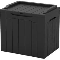 Patiowell 32-Gallon Black Plastic Deck Box