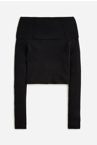 Anna October© X J.Crew featherweight cashmere off-the-shoulder top