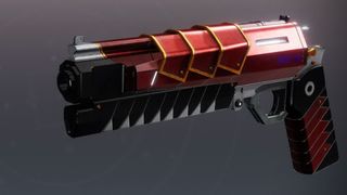 Destiny 2 Phoneutria Fera god roll: The Phoneutria Fera hand cannon against a plain grey background.