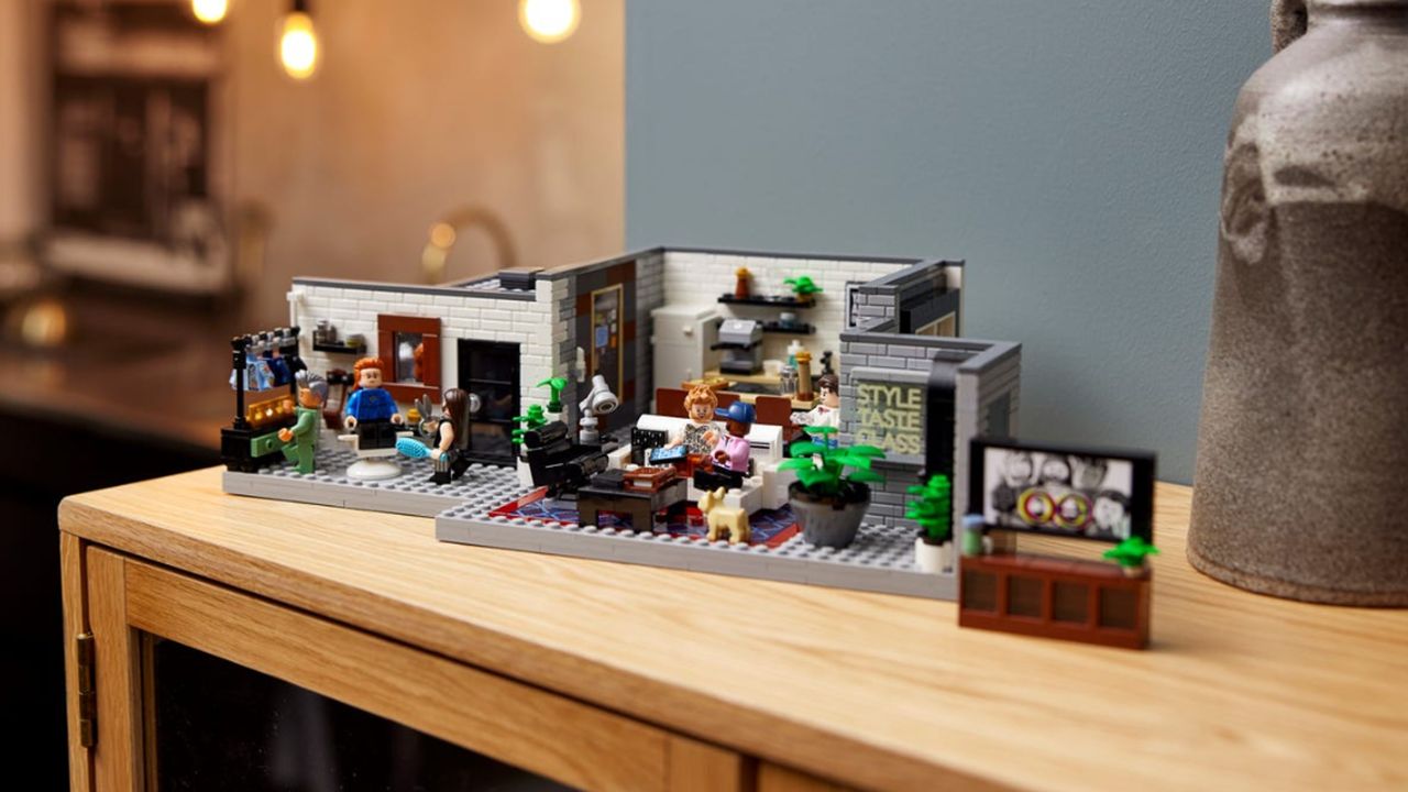 Queer Eye - Fab 5 Loft LEGO set on table