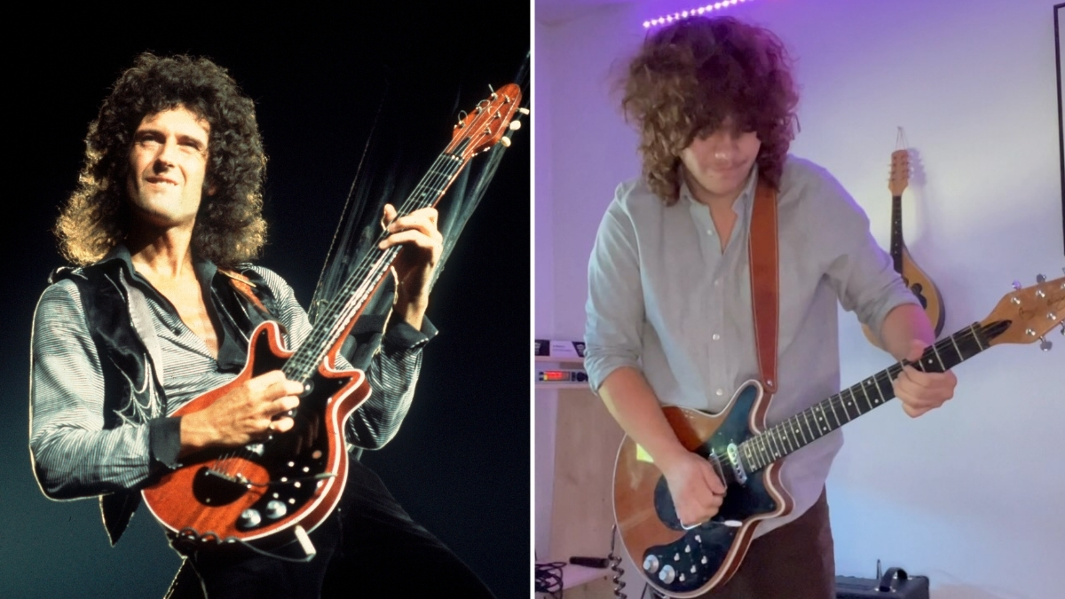 Brian May and Matthias Reisb&ouml;ck, the 17-year-old guitarist who has been praised by his hero