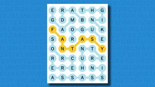 NYT Strands answers to game #50 on a blue background