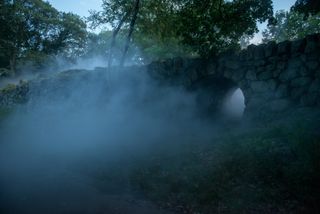 Fog x Ruins, by Fujiko Nakaya, Boston, USA