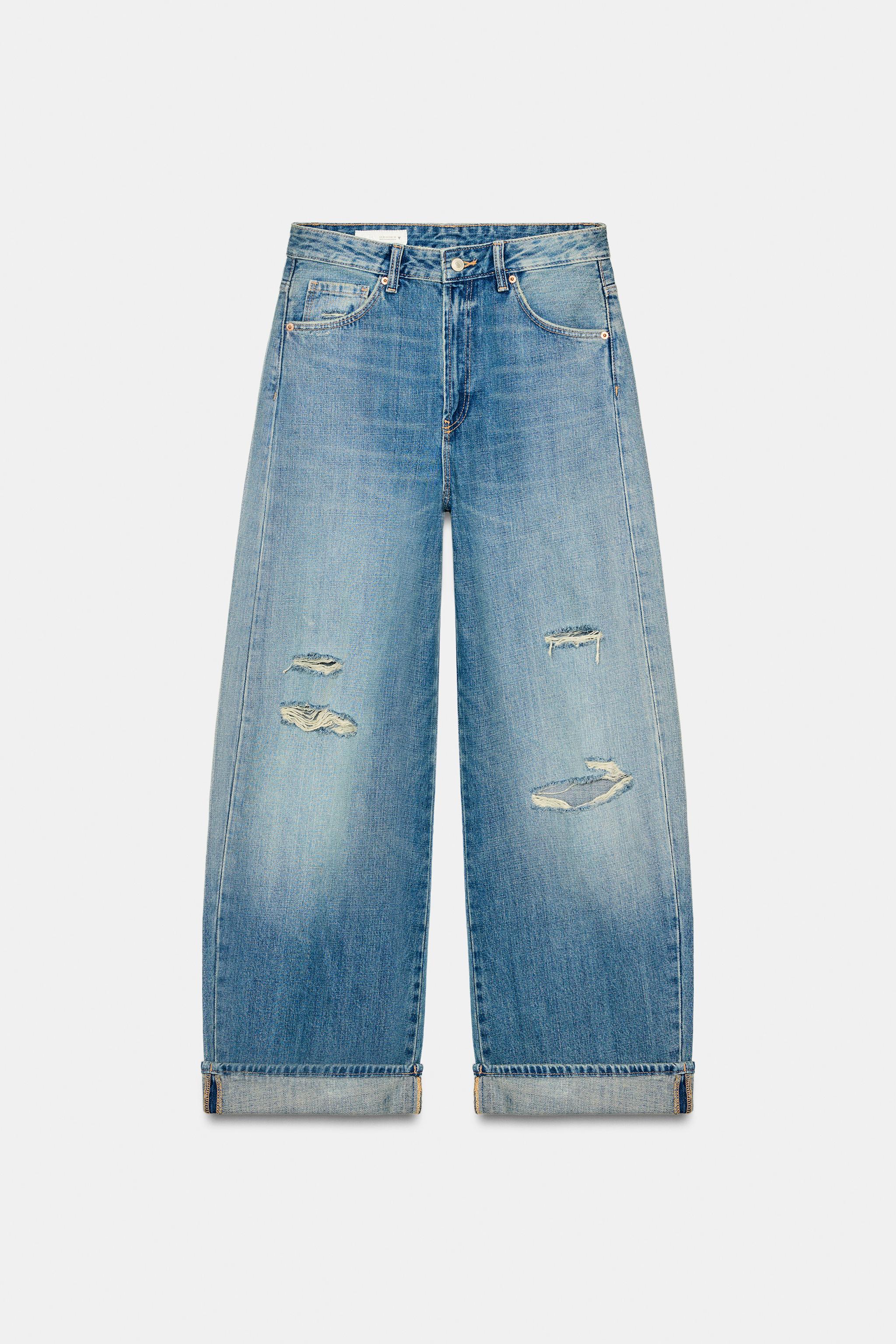 Trf Ripped Folded Baggy Jeans