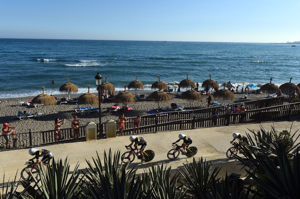 Views from opening team time trial and Team Colombia