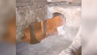 Archaeologists examined these rock-cut features under the Church of the Annunciation in Nazareth.