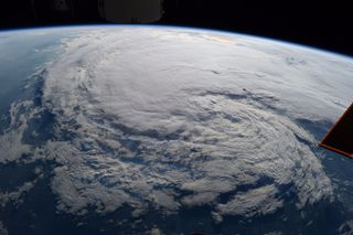 A view of tropical storm Harvey taken from the International Space Station and posted on Twitter by NASA astronaut Randy Bresnik. 