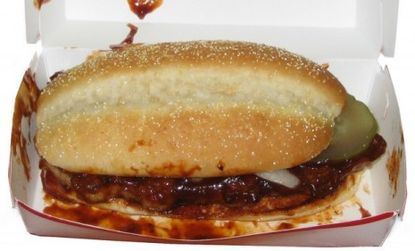 The McRib sandwich is back at McDonald's.