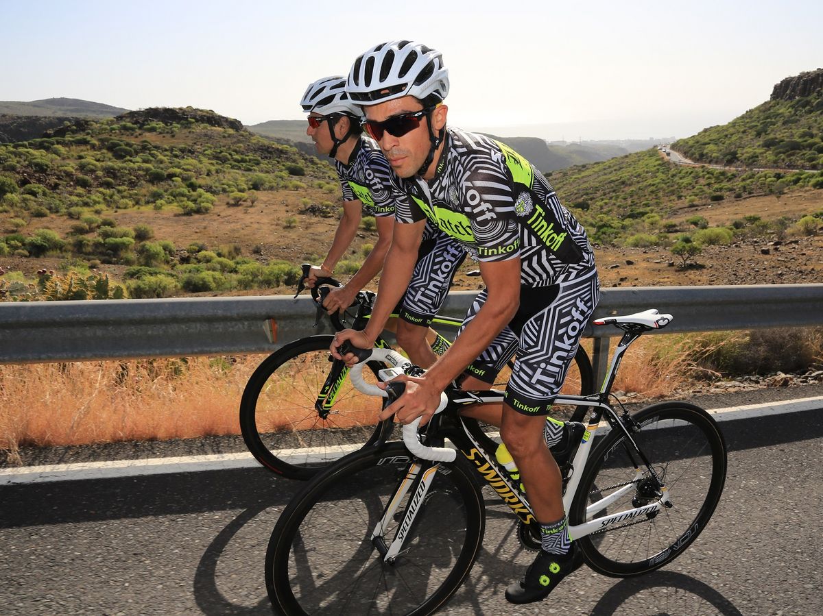 Alberto Contador smiles for the camera
