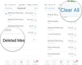 Removing voicemail messages from your iPhone