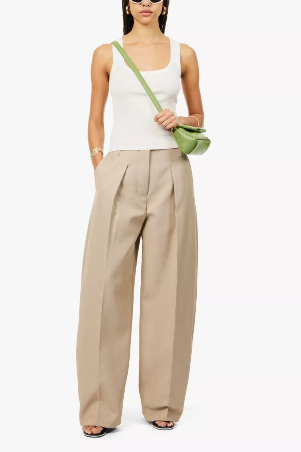 Jacquemus Pressed-creased high-rise balloon-leg woven trousers