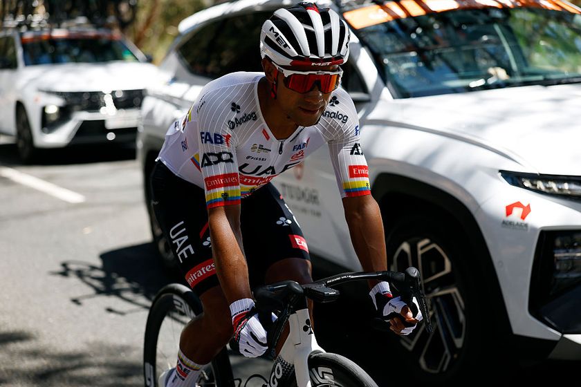NORWOOD, AUSTRALIA - JANUARY 22: Jhonatan Narvaez of Ecuador and UAE Team Emirates competes during the 26th Santos Tour Down Under 2026, Stage 2 a 148.1km stage from Norwood to Uraidla 495m / #UCIWT / on January 22, 2026 in Norwood, Australia. (Photo by Con Chronis/Getty Images)