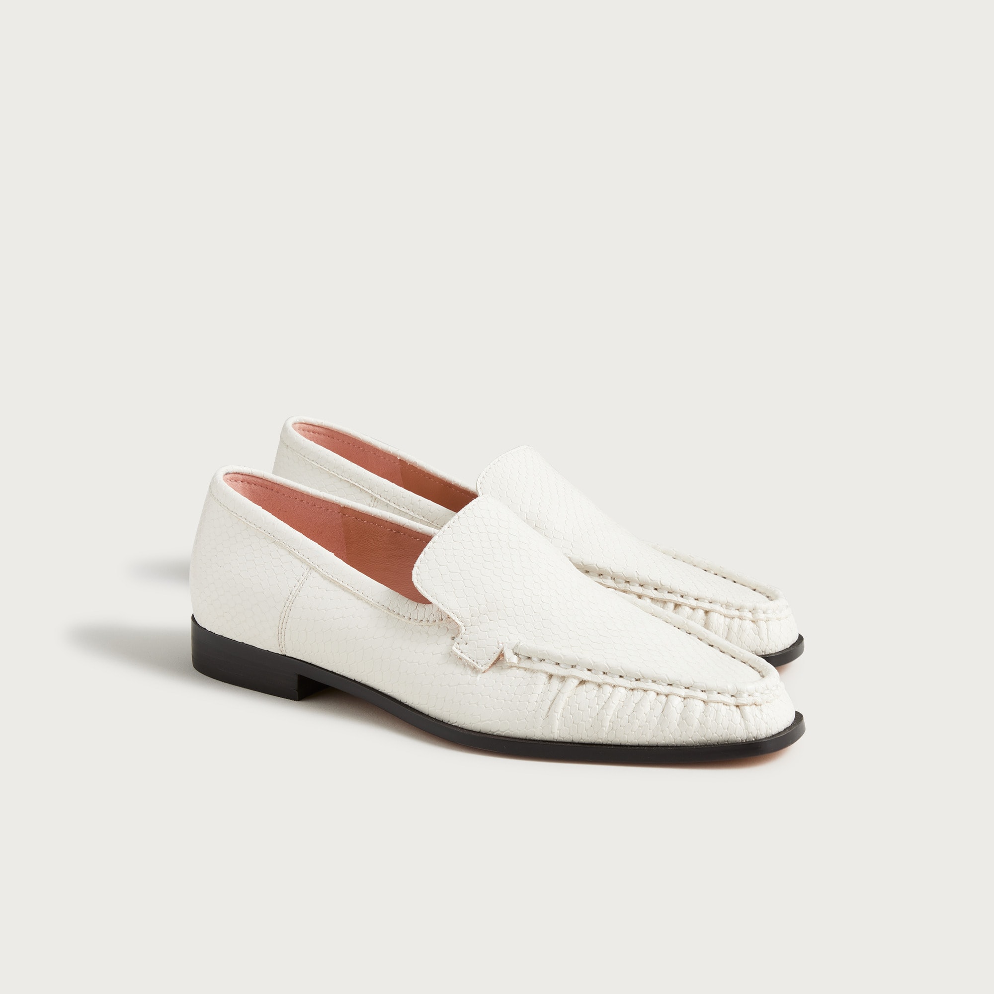 Classic Loafers in Snake-Embossed Leather
