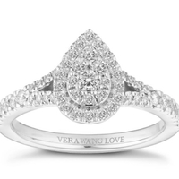 Vera Wang 18ct White Gold 0.45ct Pear Shaped Cluster Ring: