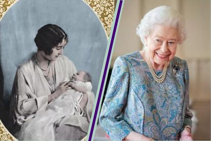 Queen Elizabeth II as a baby and when she is older