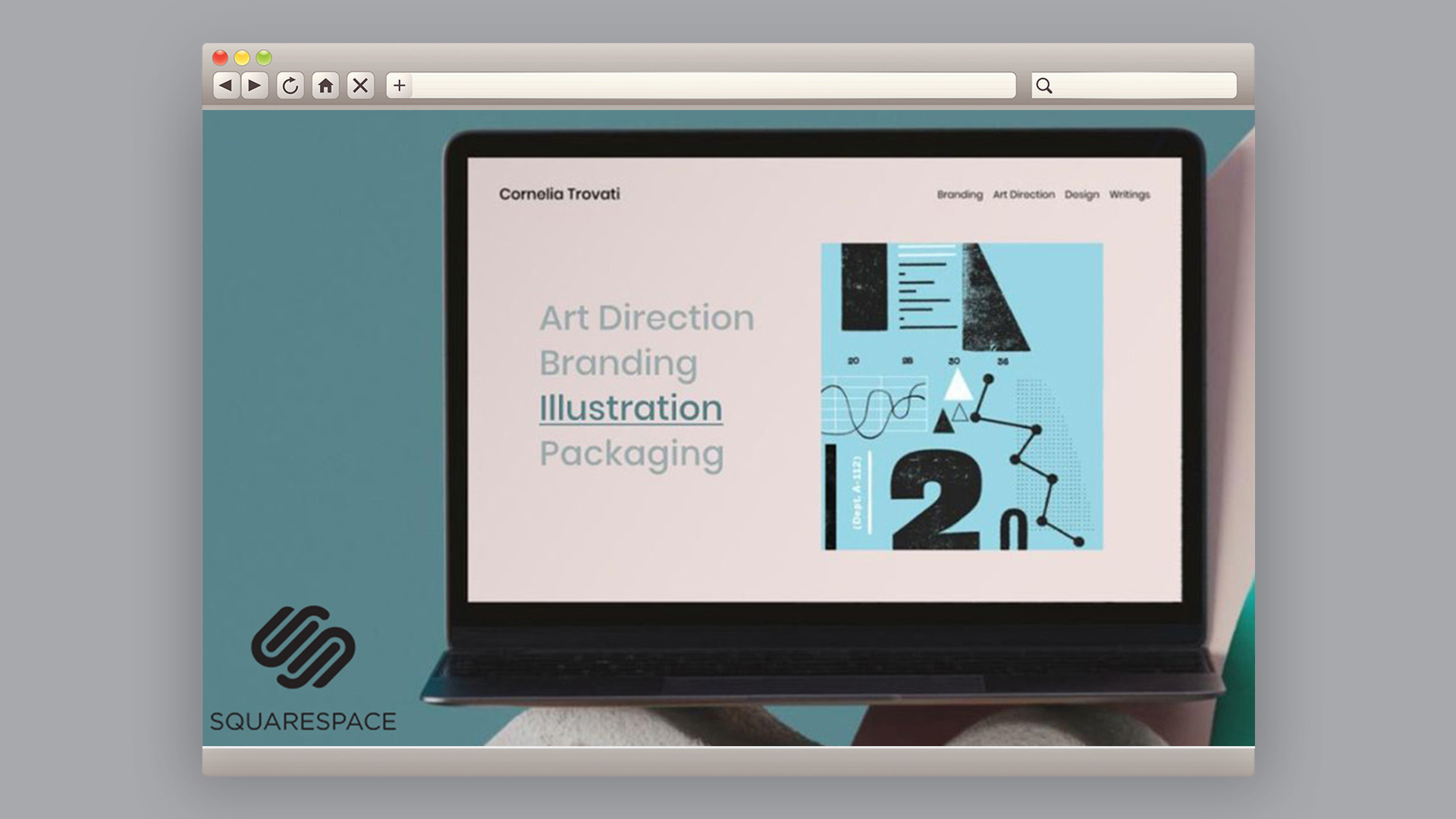 Homepage of Squarespace, one of the best website builders for artists, showing example website