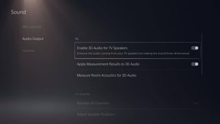 PS5 3D audio for TV speakers