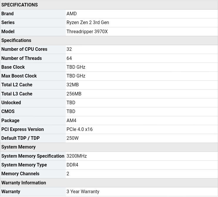 AMD Ryzen Threadripper 3970X