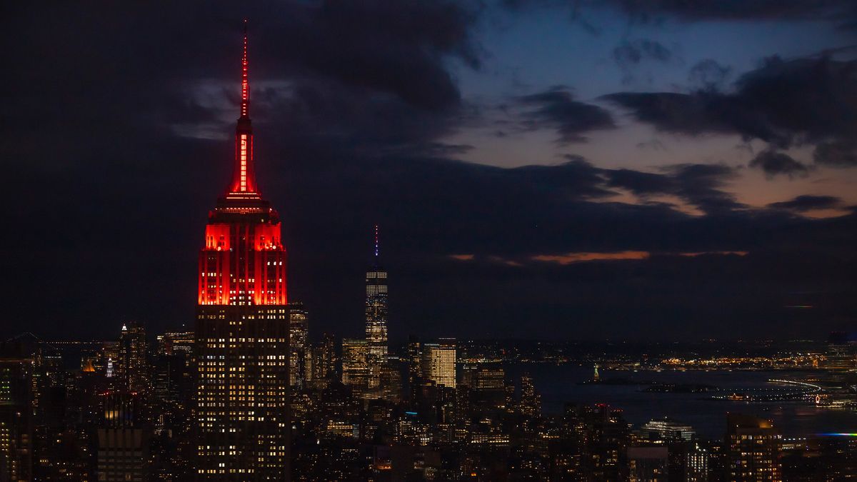 The Empire State Building in New York City was illuminated with red lights to celebrate the landing of NASA's Mars rover Perseverance.