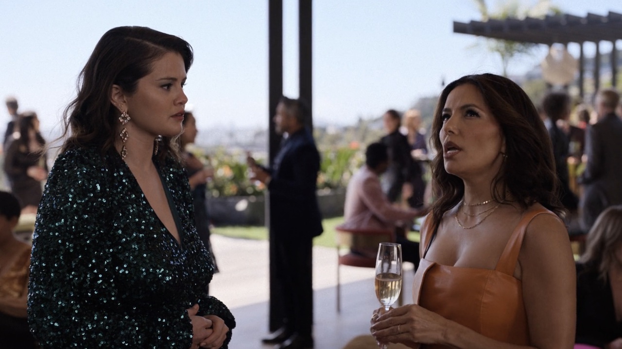 Selena Gomez and Eva Longoria talking in Only Murders&#039; Season 4 premiere