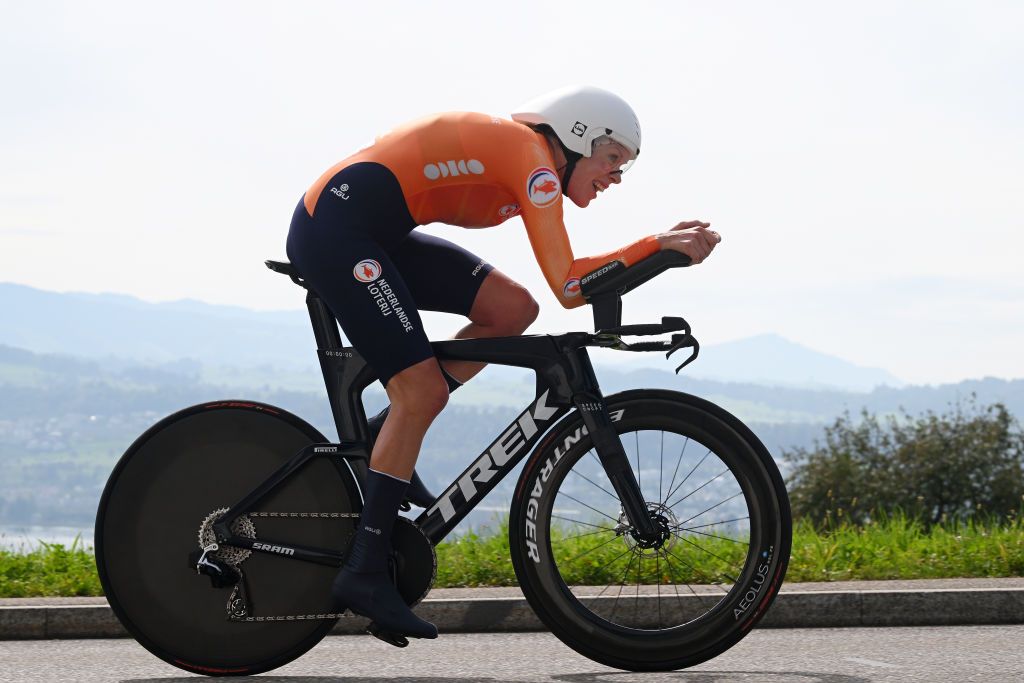 ZURICH SWITZERLAND SEPTEMBER 22 Ellen Van Dijk of Team The Netherlands sprints during the 97th UCI Cycling World Championships Zurich 2024 Womens Elite Individual Time Trial a 299km one day race from Gossau to Zrich on September 22 2024 in Zurich Switzerland Photo by Dario BelingheriGetty Images