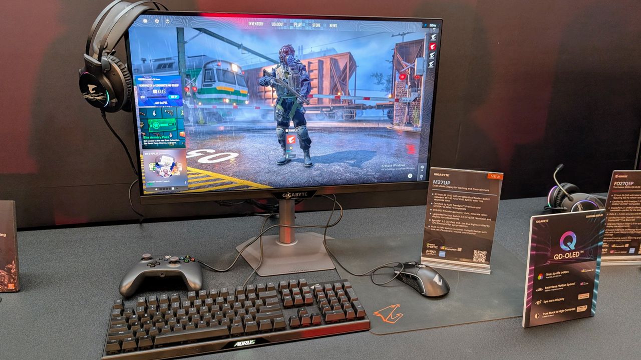 Gigabyte M27UP gaming monitor at Computex 2025