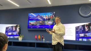 Sky's Global Chief Product Officer, Fraser Stirling, debuts the updates coming to Sky Glass and Sky Stream at Sky's UK headquarters in Osterley