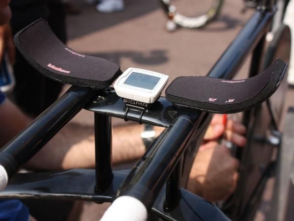 Specialized's novel extension riser system also provides a convenient mounting point for a computer.