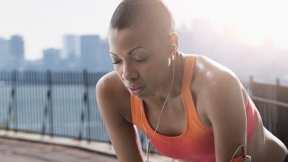 Woman tired during exercise