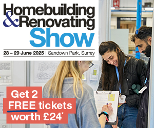 A promo for the Surrey Homebuilding & Renovating Show offering two free tickets worth £24
