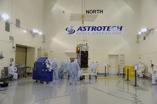 Orbiting Carbon Observatory-2 Secured Onto Test Fixture