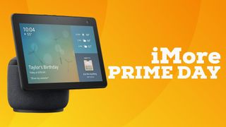 Prime Day deal image for Amazon Echo Show on an orange background