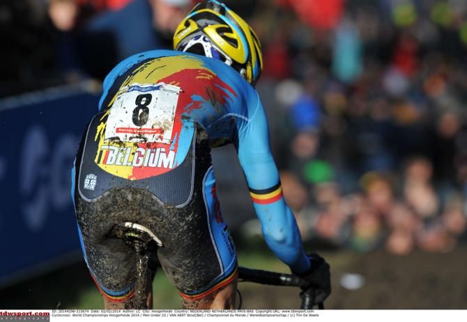 Wout Van Aert (Belgium) on his way to victory at the Worlds