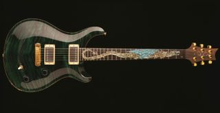 Dragon 1: As a teen, Smith dreamed of a guitar with a dragon inlaid down the neck. Finished in Teal Black, this Prototype Number 1 is the guitar that brought his vision to life.