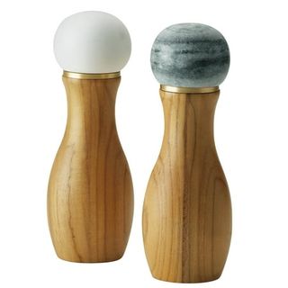 Anolon Pantryware Teakwood and Marble Salt and Pepper Grinder Set, 2-Piece