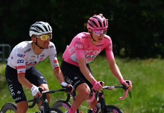 Race leader Tadej Pogačar on stage 19 of the Giro d'Italia