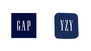 Gap logo and Yeezy logo