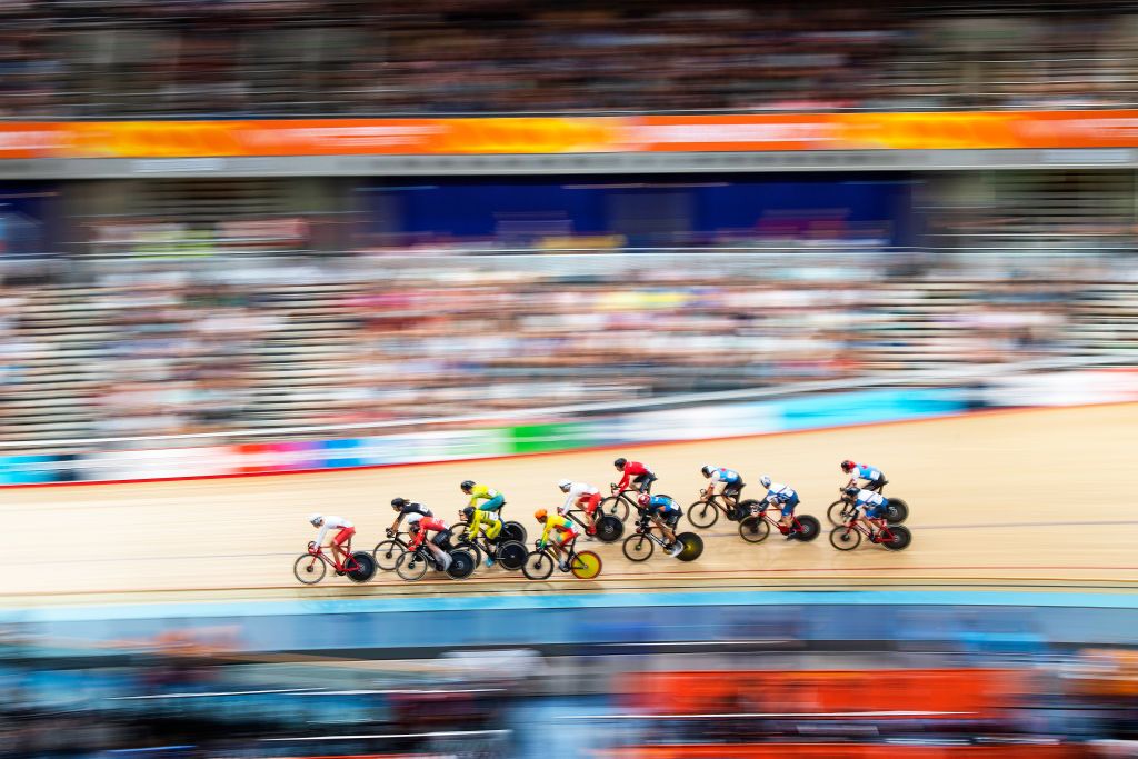 during Men&#039;s 15km Track Cycling Scratch Race Qualifying Round on day three of the Birmingham 2022 Commonwealth Game