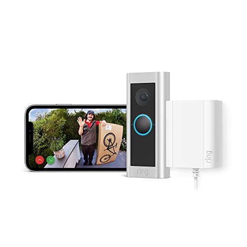 Ring Wired Video Doorbell Pro (video Doorbell Pro 2) + Plug-In Adaptor | Doorbell Camera 1536p Hd, Head to Toe Video, 3d Motion Detection, Bird's Eye View | 30-Day Free Trial of Ring Home