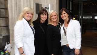 Linda, Coleen, Bernie and Maureen of the The Nolans sighted at BBC Radio 2 on September 25, 2012 in London, England.